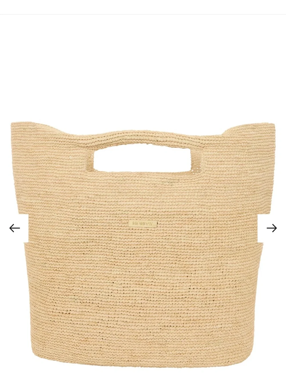 Monday Swimwear Straw Bag - Beige, Large